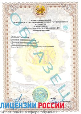Образец сертификата соответствия (приложение) Взморье Сертификат ISO 14001
